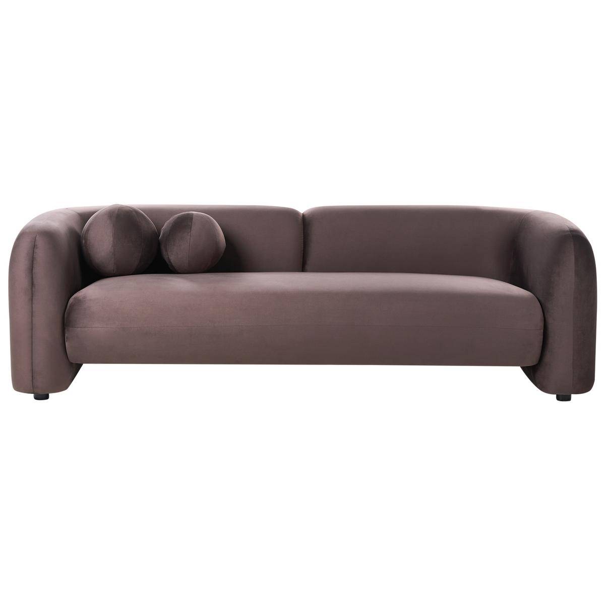 SOFA-SET 4-Sitzer Samtstoff Dunkelbraun Leiren - Braun, Textil (224/68/87cm) - Beliani