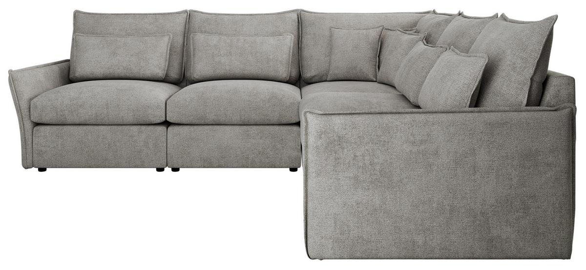 ECKSOFA VERSO L Hellgrau Struktur - Hellgrau/Schwarz, Kunststoff/Textil (270/270cm) - MKS