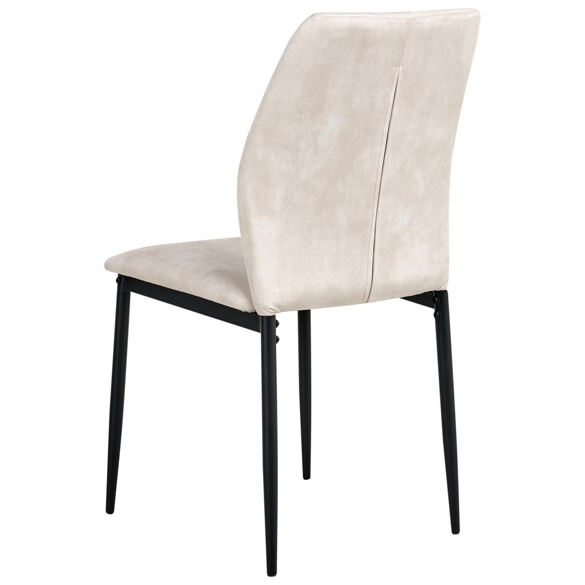 ESSZIMMERSTUHL 4er-Set Hellbeige Rocheport - Beige/Schwarz, Textil (46/89/44cm) - Beliani