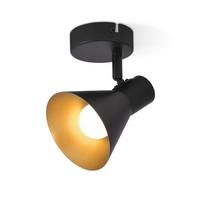 DECKENSTRAHLER 18/18/18cm - Schwarz, Metall (18/18/18cm) - ZMH