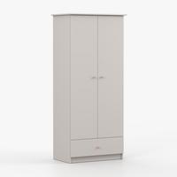 DREHTÜRENSCHRANK 85,5/193/53 cm 2-türig Olaf II Kaschmir + rosa Griffe - Kaschmir/Rosa, Holzwerkstoff/Metall (85.5/193/53cm) - imoebel24