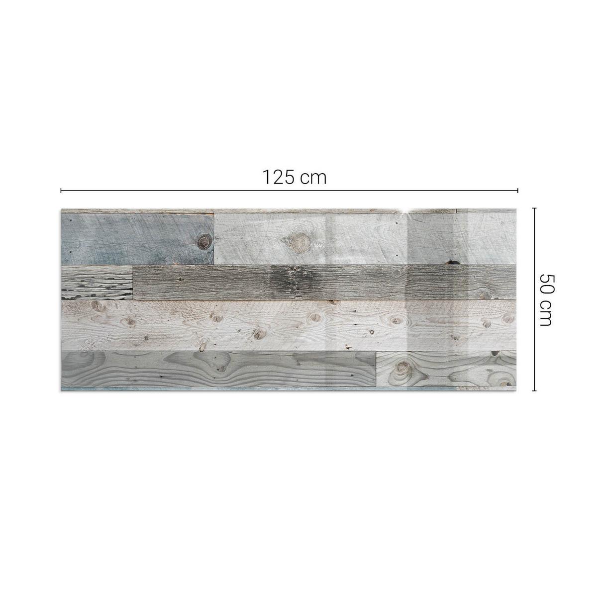 GLASPLATTE für Kamin 125x50 cm - Grau, Glas (125/50/0.4cm) - TULUP