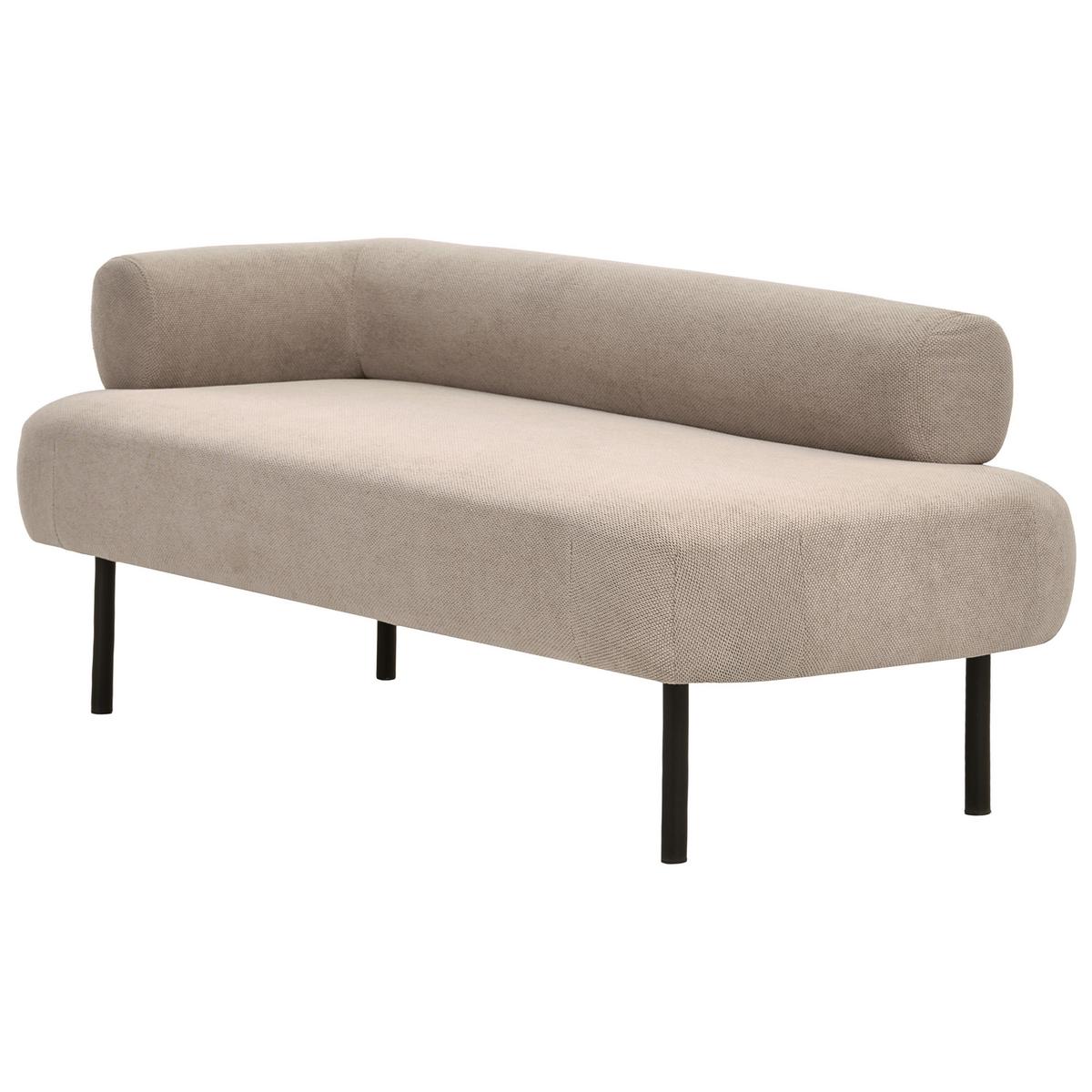 CHAISELONGUE-LINKSSEITIGE Stoff Taupe Mirmande - Taupe/Beige, Textil (153/65/70cm) - Beliani