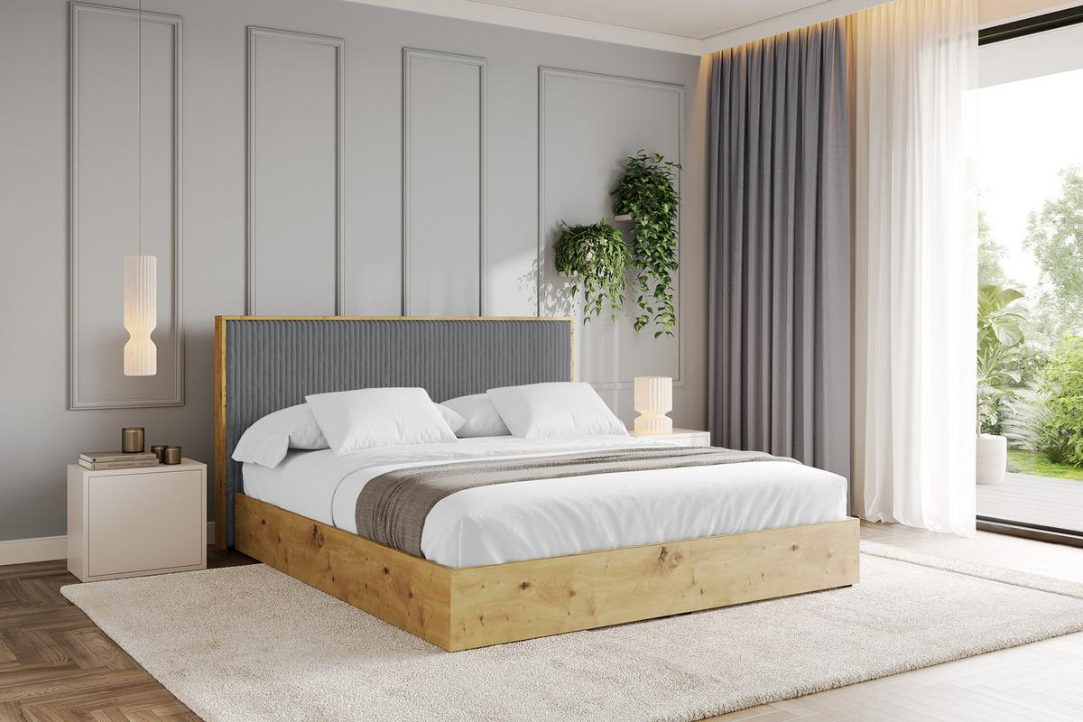 POLSTERBETT mit Bettkasten und Lattenrost, Boxbett mit Kopftei und Stauraum mit Matratze H3/H4 - ENZO10 140x200 Dunkelgrau - Dunkelgrau, Holzwerkstoff/Textil (140/200cm) - ALTDECOR