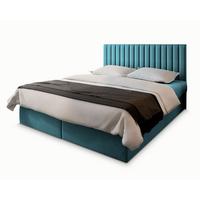 BOXBETT BRESEL 160x200 cm mit Matratze und Topper - Blau - Hellblau, Holz (160/200cm) - MASSENO