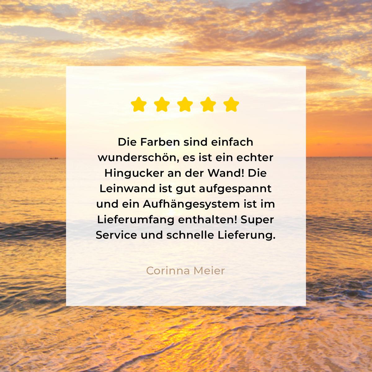 LEINWANDBILD Strand - Sonnenuntergang - Meer Wandbild 40x30 cm - Gelb, Textil (40/30cm) - MuchoWow