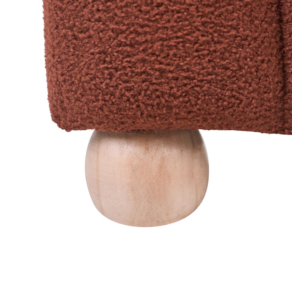 POUF Bouclé Goldbraun Idyllwild - Goldfarben, Textil (49/45/39cm) - Beliani