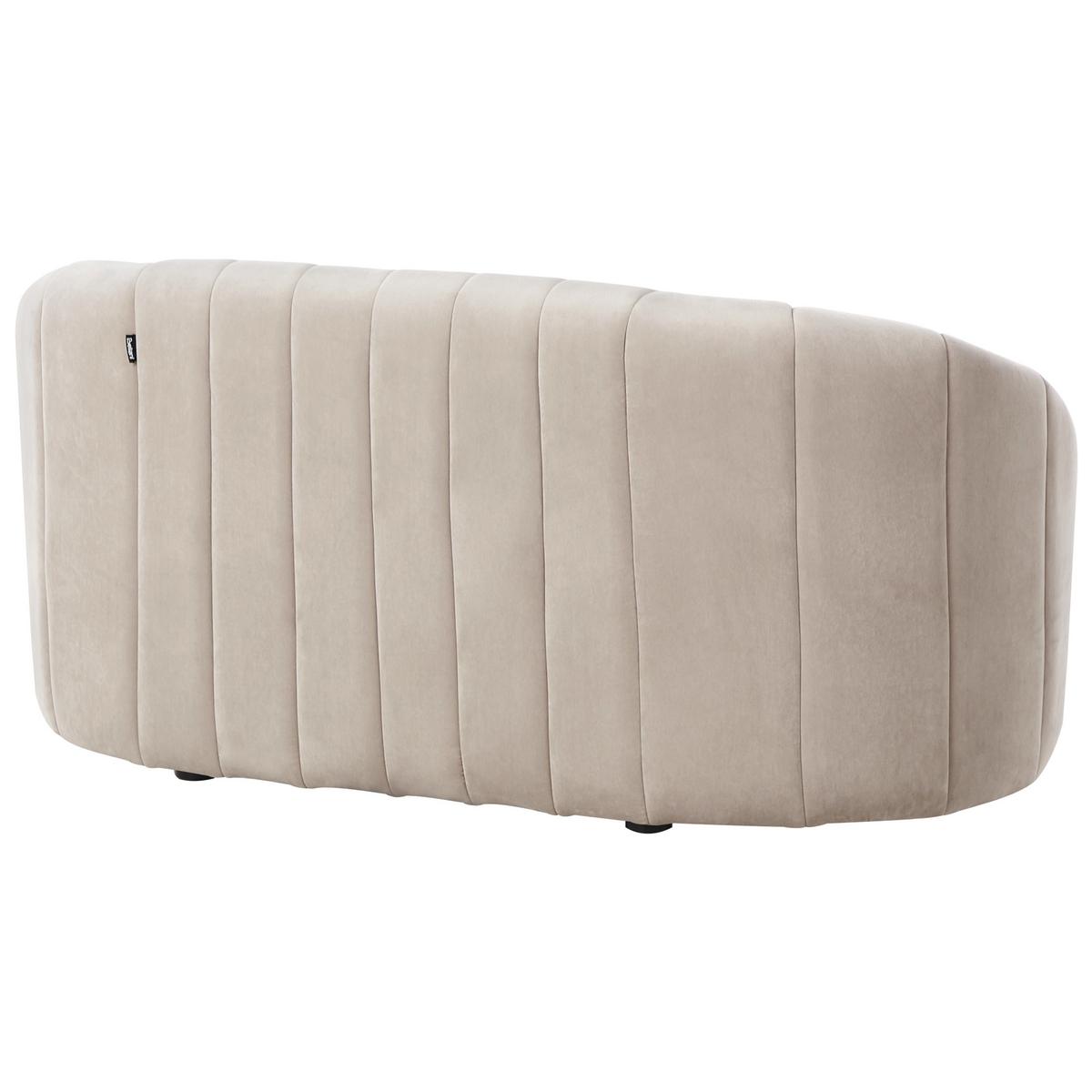 2-SITZER-SOFA Samtstoff Beige Malung - Beige, Textil (141/68/77cm) - Beliani
