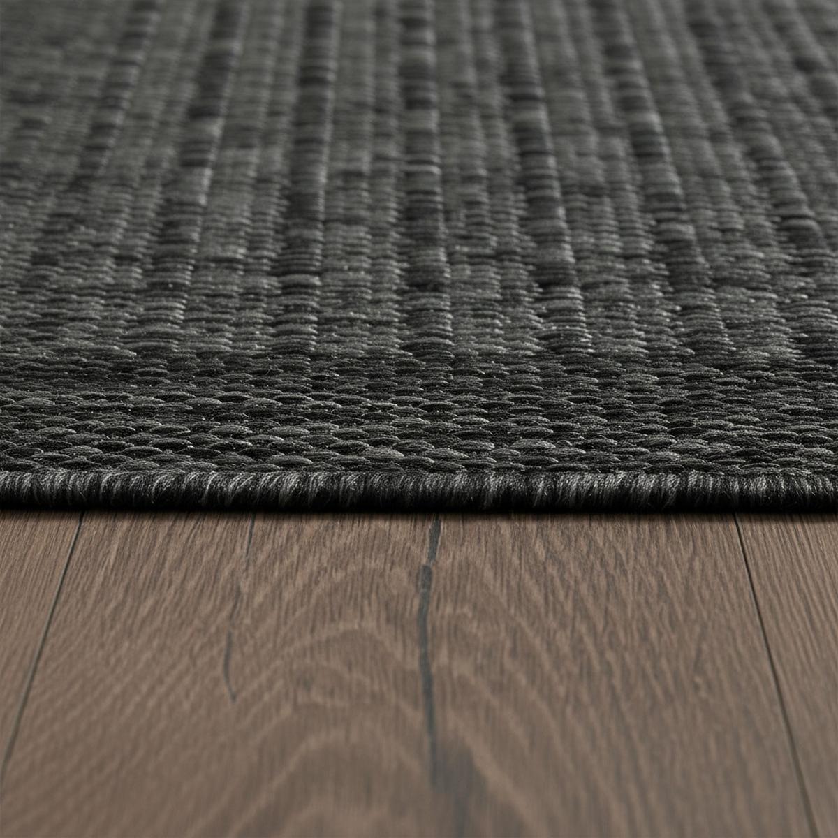 TEPPICH Outdoor DAFNE in Schwarz, einfarbig, 140 x 200 cm - Grau, Textil (200/140cm) - KADIMA DESIGN