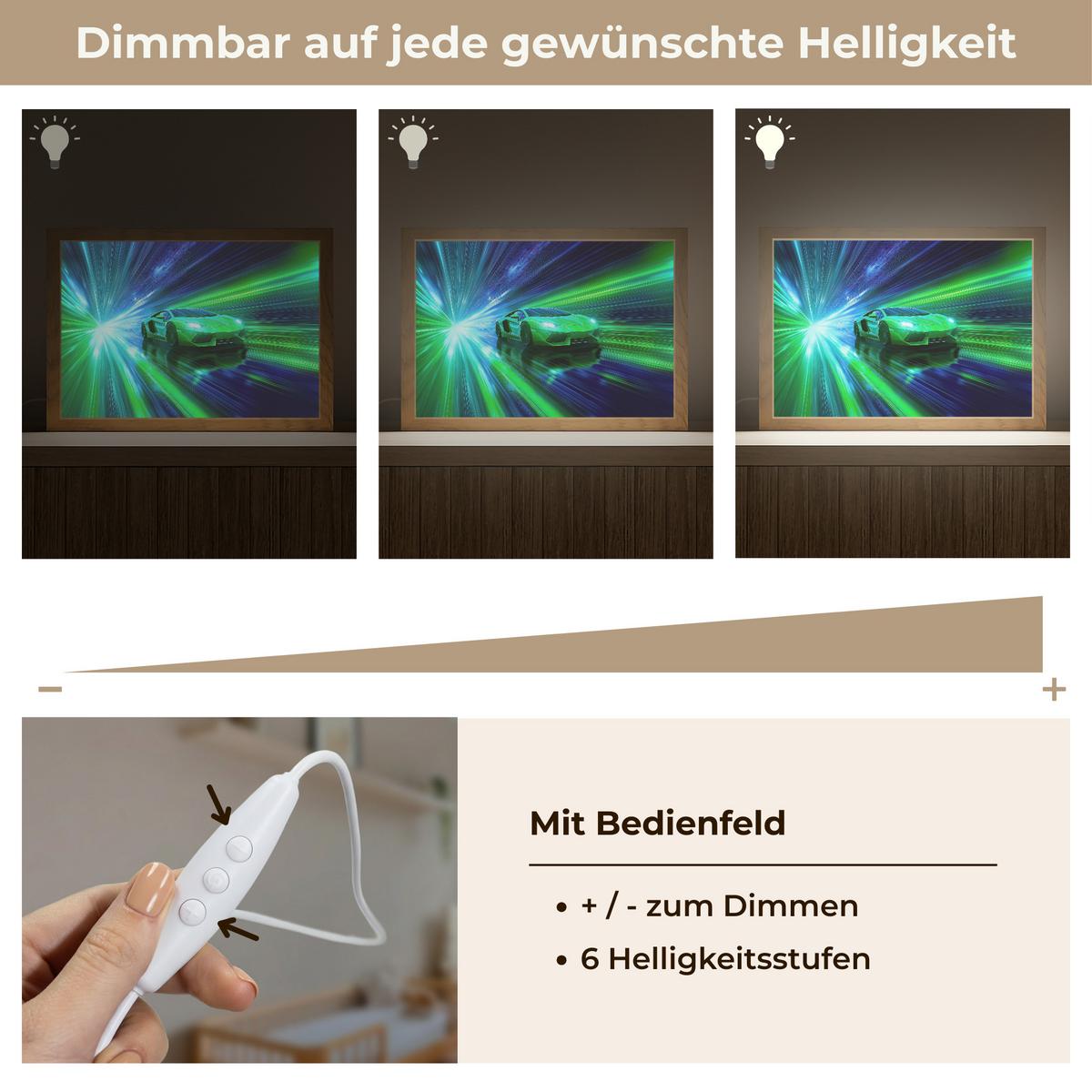 NACHTTISCHLAMPE Geschwindigkeit - Leicht - Sportwagen - Grün 30x20 cm - Grün, Holzwerkstoff (8/30/20cm) - OnlyWow