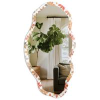 SPIEGEL 90x45 cm asymmetrisch mit Druck - Blumenmuster - Transparent, Glas (45/90/0.4cm) - TULUP