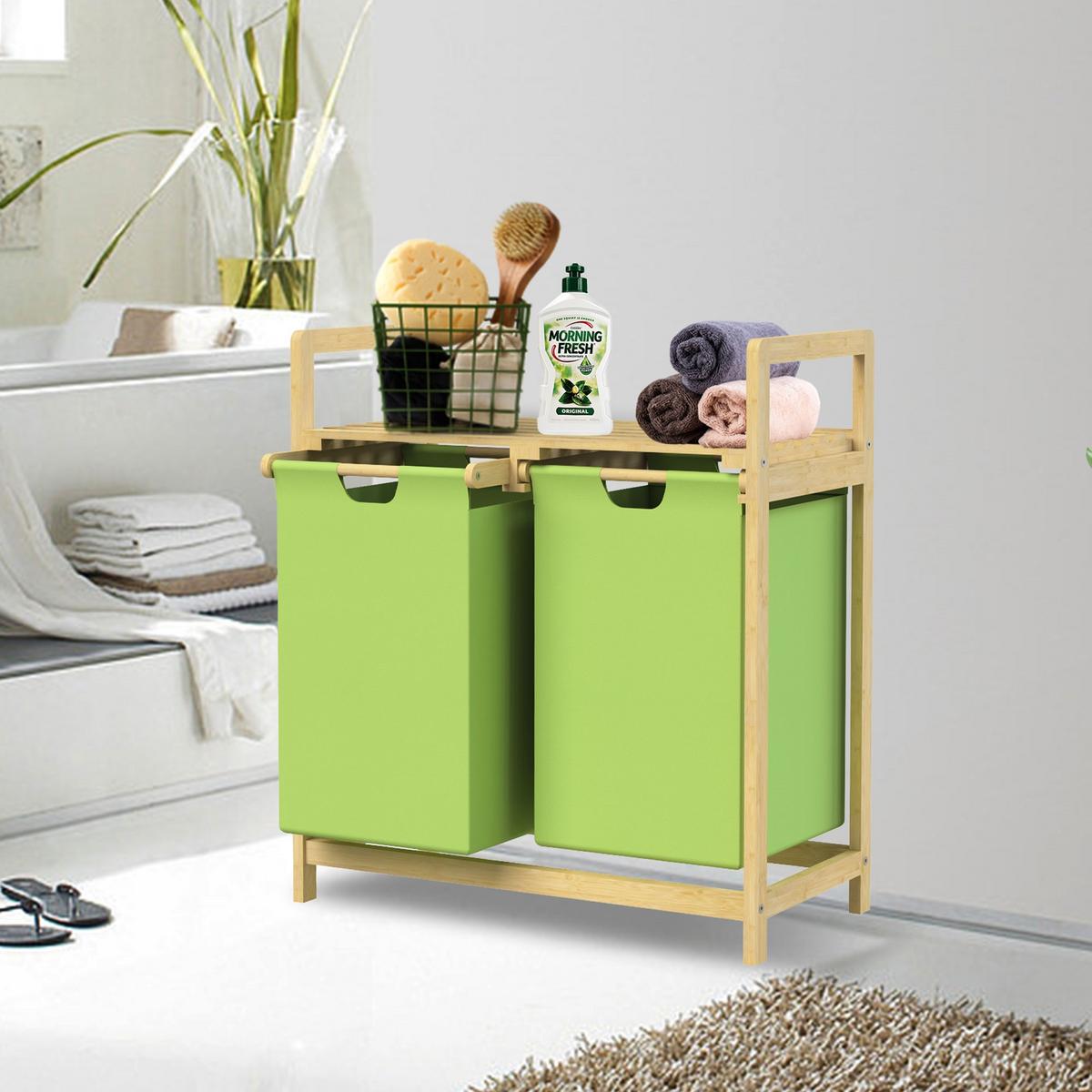 WÄSCHEKORB - Olivgrün, Holz (33/73/63cm) - ML-DESIGN