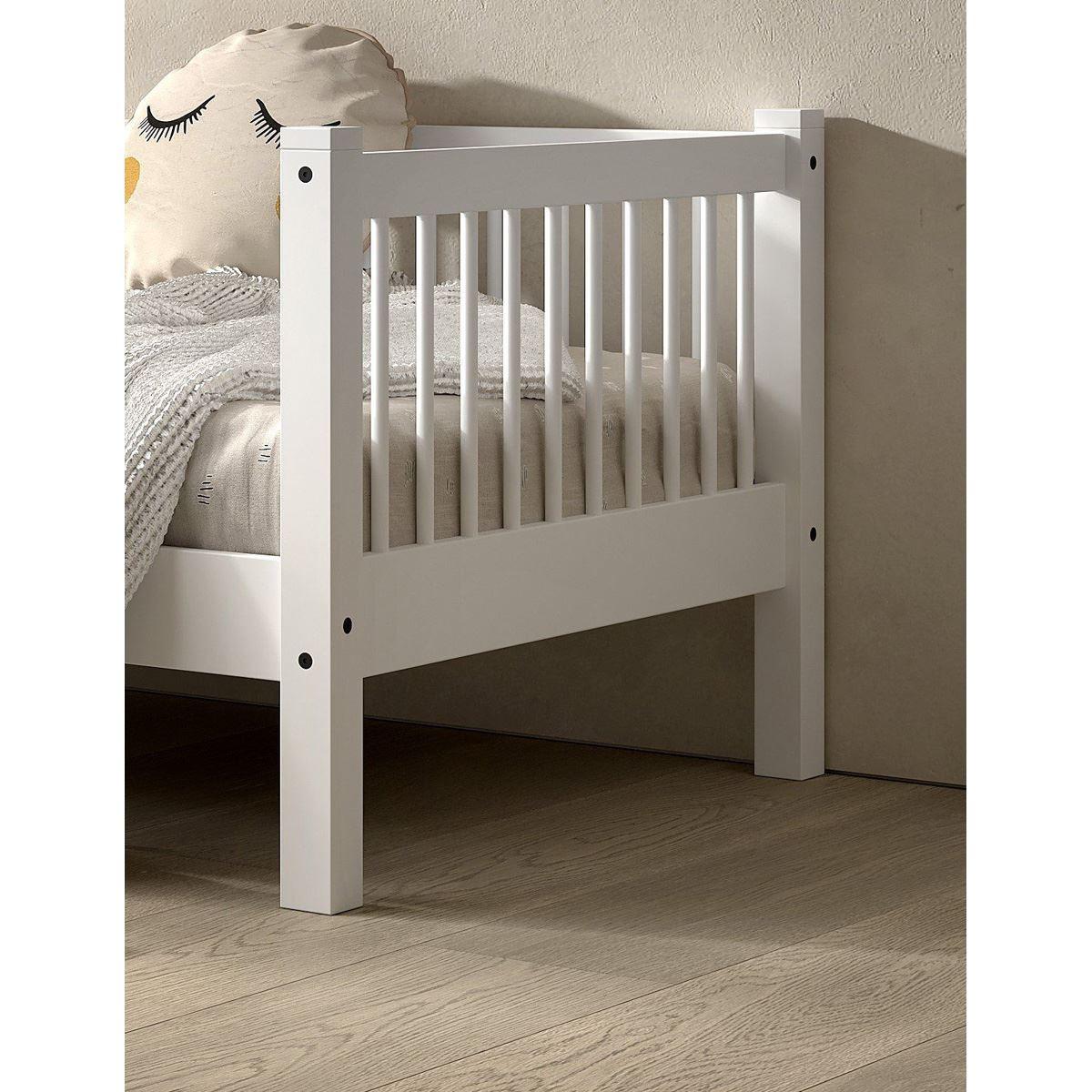KOJENBETT 90x200 Keeley Buche Weiß Holz Komfort Stabil Modern Design - Weiß, Holz (90/200cm) - 58aufmkessel
