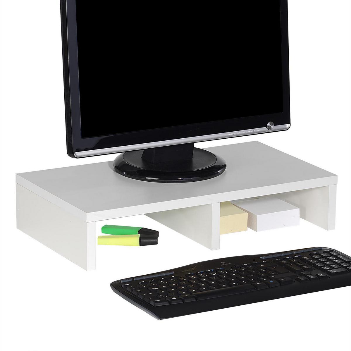 MONITORSTÄNDER MONITOR - Weiß, Holzwerkstoff (27/50/10cm) - CARO-Möbel