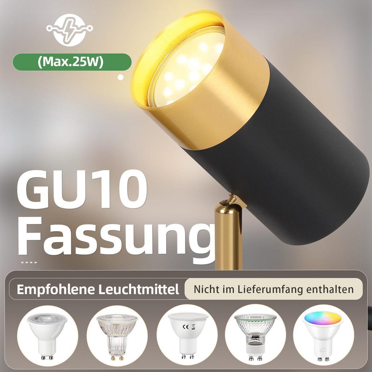 DECKENSTRAHLER Schwerin 3-flammig 47/8/17 cm - Schwarz, Metall (47/8/17cm) - Nettlife