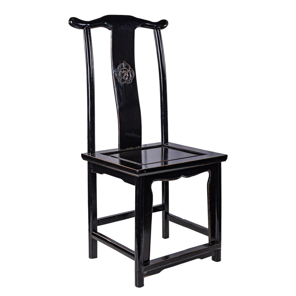 STUHL aus Holz, schwarz, 49x42x119cm - Schwarz, Holz (49/119/42cm) - Wanderlust