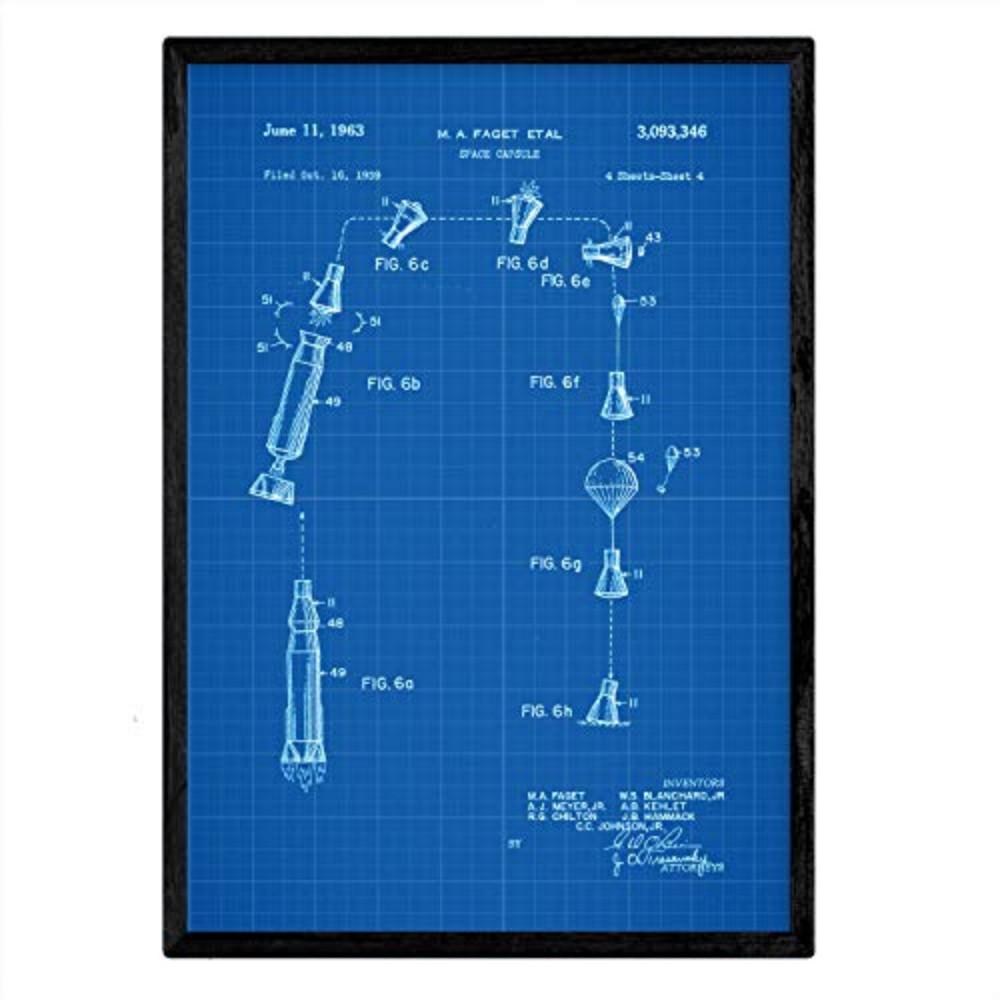 POSTER Raumkapsel Patent A3 Rahmenlos - Klar, Papier (29.7/5/42cm) - Nacnic