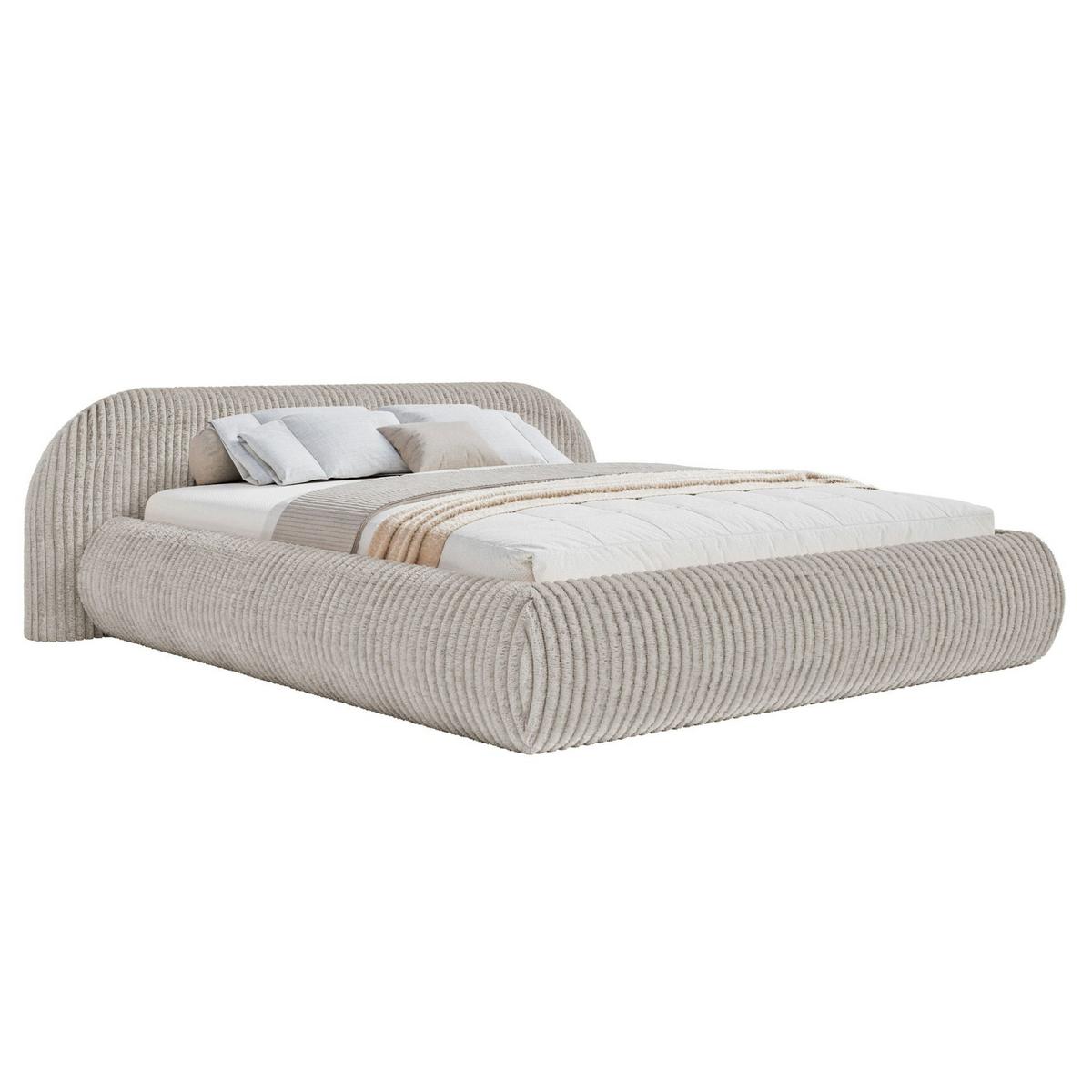 POLSTERBETT Shels Low Graubeige 160x200 cm - Taupe/Schwarz, Kunststoff/Textil (160/200cm) - Selsey