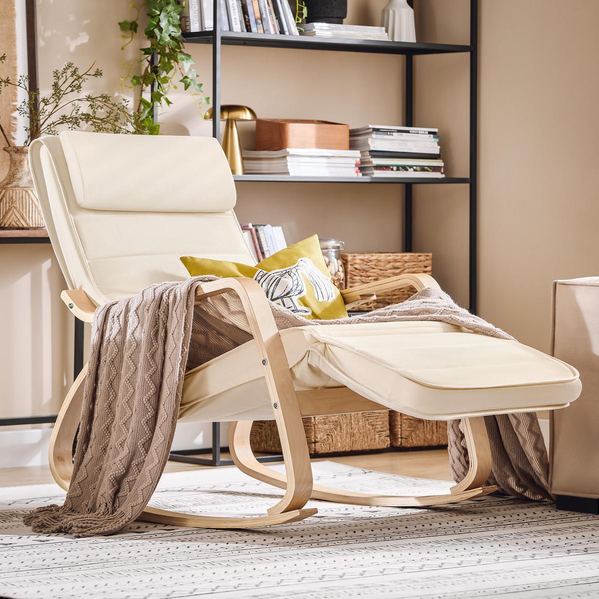 SCHAUKELSTUHL Weiß - Weiß, Holz/Textil (66/80/68cm) - SoBuy