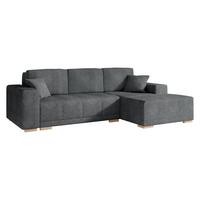 ECKSCHLAFSOFA Bello, Seite: Rechts - Dunkelgrau/Naturfarben, Holz/Textil (140/240cm) - MIRJAN24