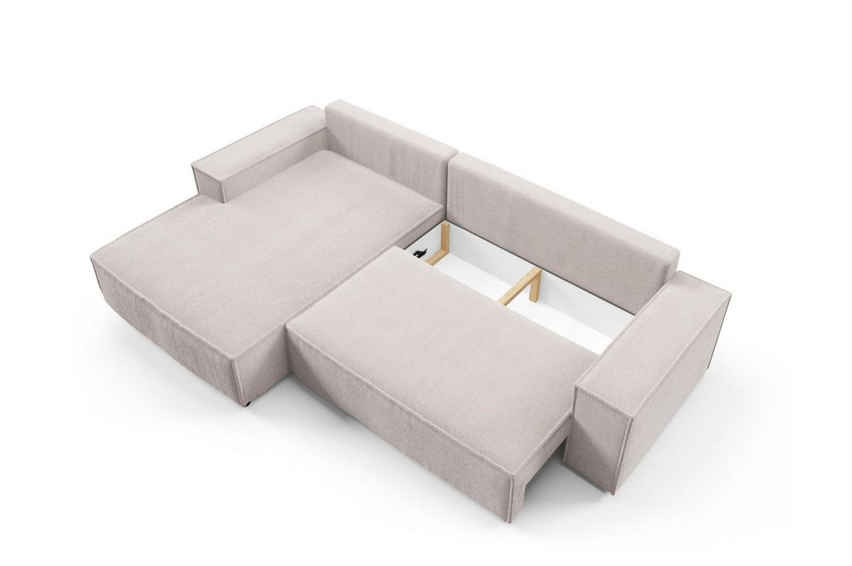 ECKSOFA Levio - Greige, Holzwerkstoff/Textil (294/185cm) - Fun Möbel
