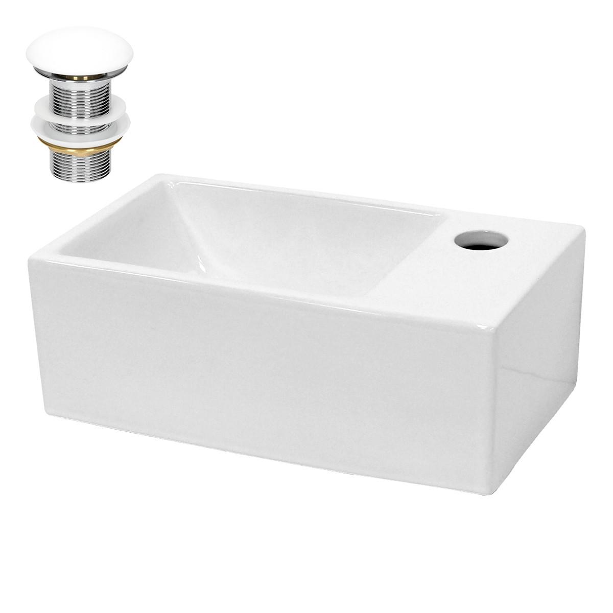 WASCHBECKEN - Weiß, Keramik (25.5/13/33.5cm) - LuxeBath