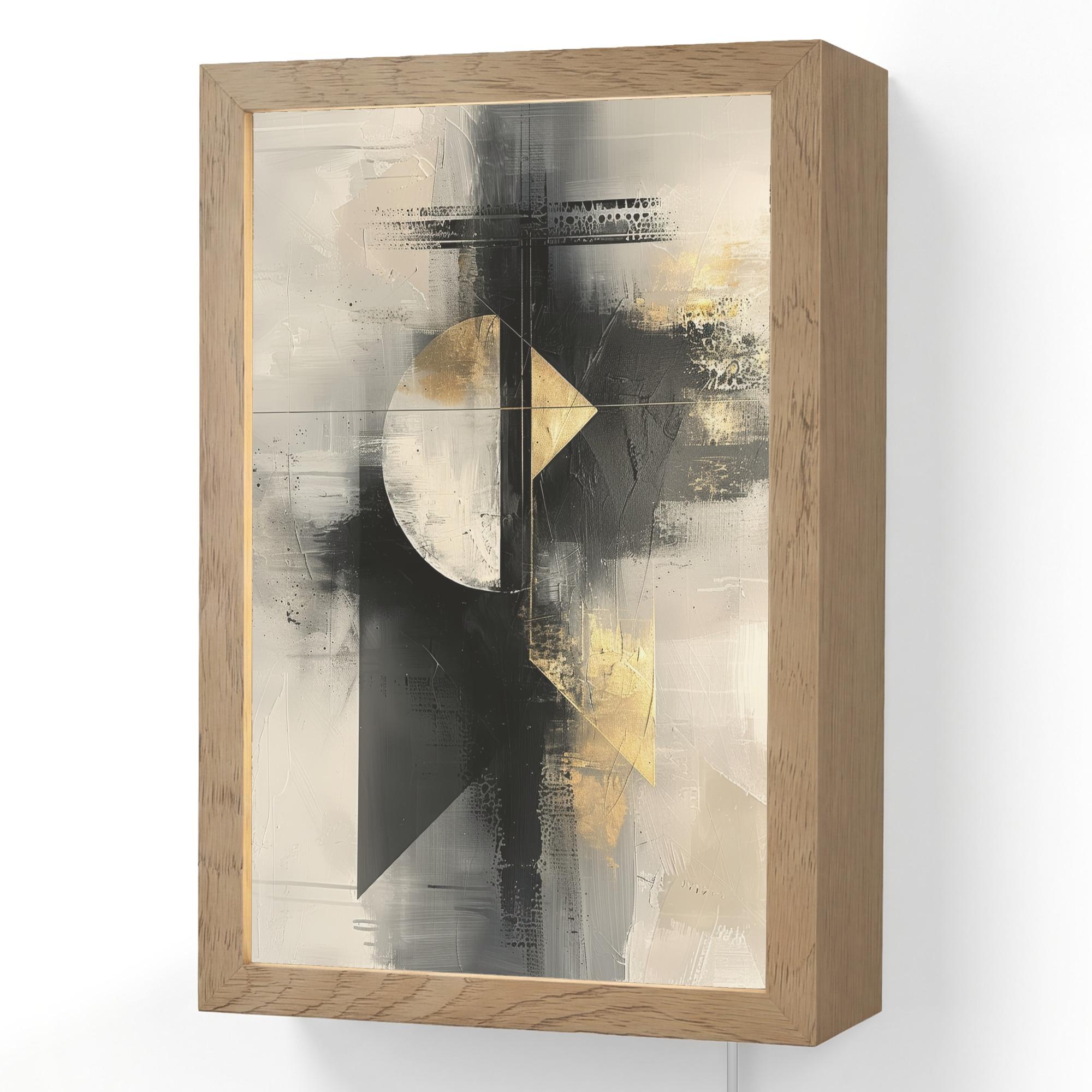 WANDLEUCHTE Abstrakt - Schwarz - Farbe - Modern 20x30 cm - Grau, Holzwerkstoff (20/30/8cm) - OnlyWow