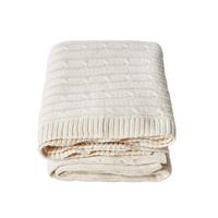 STRICKDECKE 130/170 cm, Baumwolle mit Zopfmuster - Naturfarben, Textil (130/170cm) - Homescapes