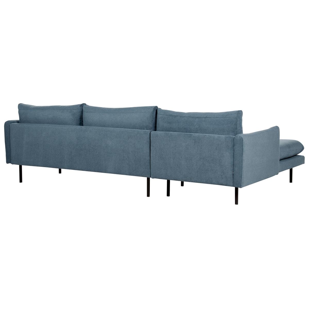 ECKSOFA 4-Sitzer Chenillegewebe Blau rechtsseitig Vinterbro - Blau/Schwarz, Textil (279/162cm) - Beliani