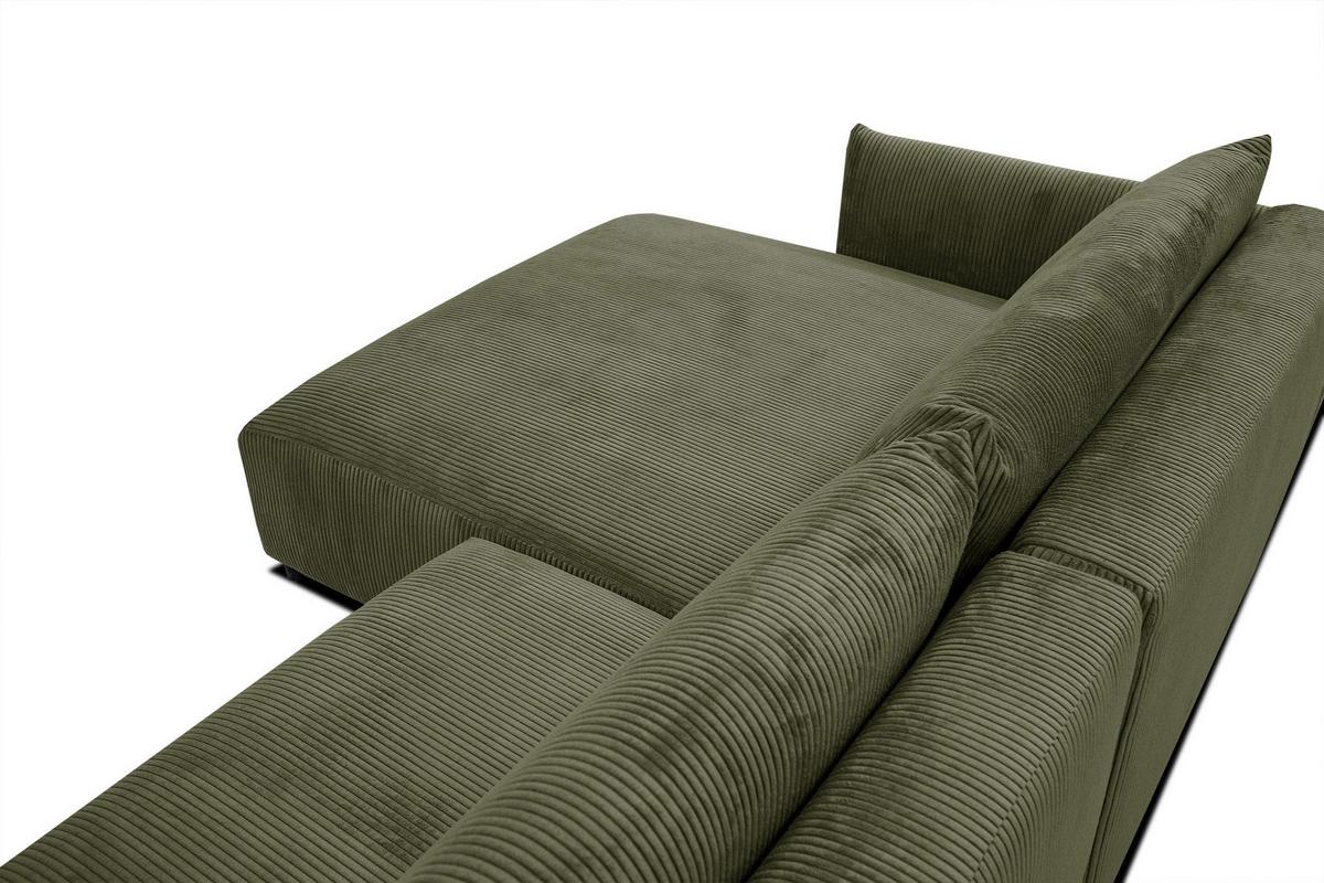 ECKSOFA TAUER 5-Sitzer, olivgrün - Schwarz/Olivgrün, Holzwerkstoff/Kunststoff (174/292cm) - Wozimo