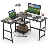 SCHREIBTISCH 75cm Schwarz - Schwarz, Holz (120/120/75cm) - COSTWAY