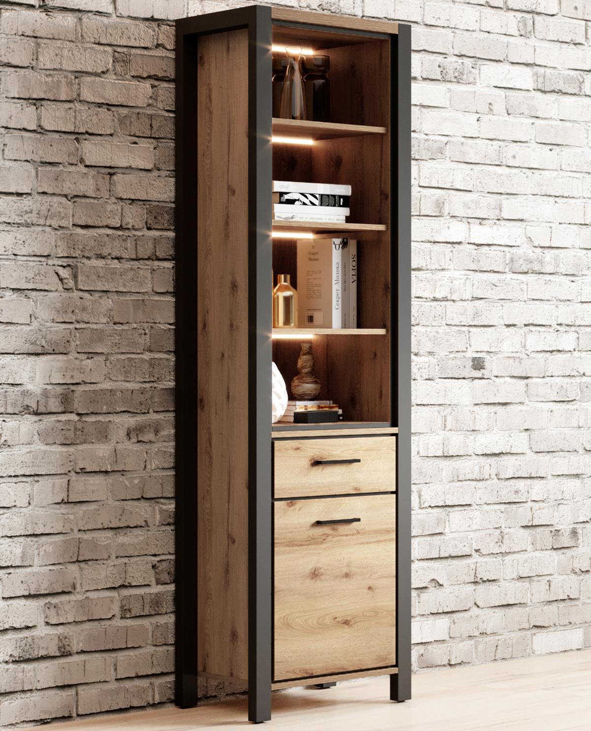 VITRINE in Eichefarben - Eichefarben, Holzwerkstoff (55/200/41cm) - MASSENO