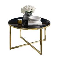 COUCHTISCH CIRI-X GLASS mit vergoldeter Basis - Goldfarben/Schwarz, Glas (70/70/44.4cm) - Lookway