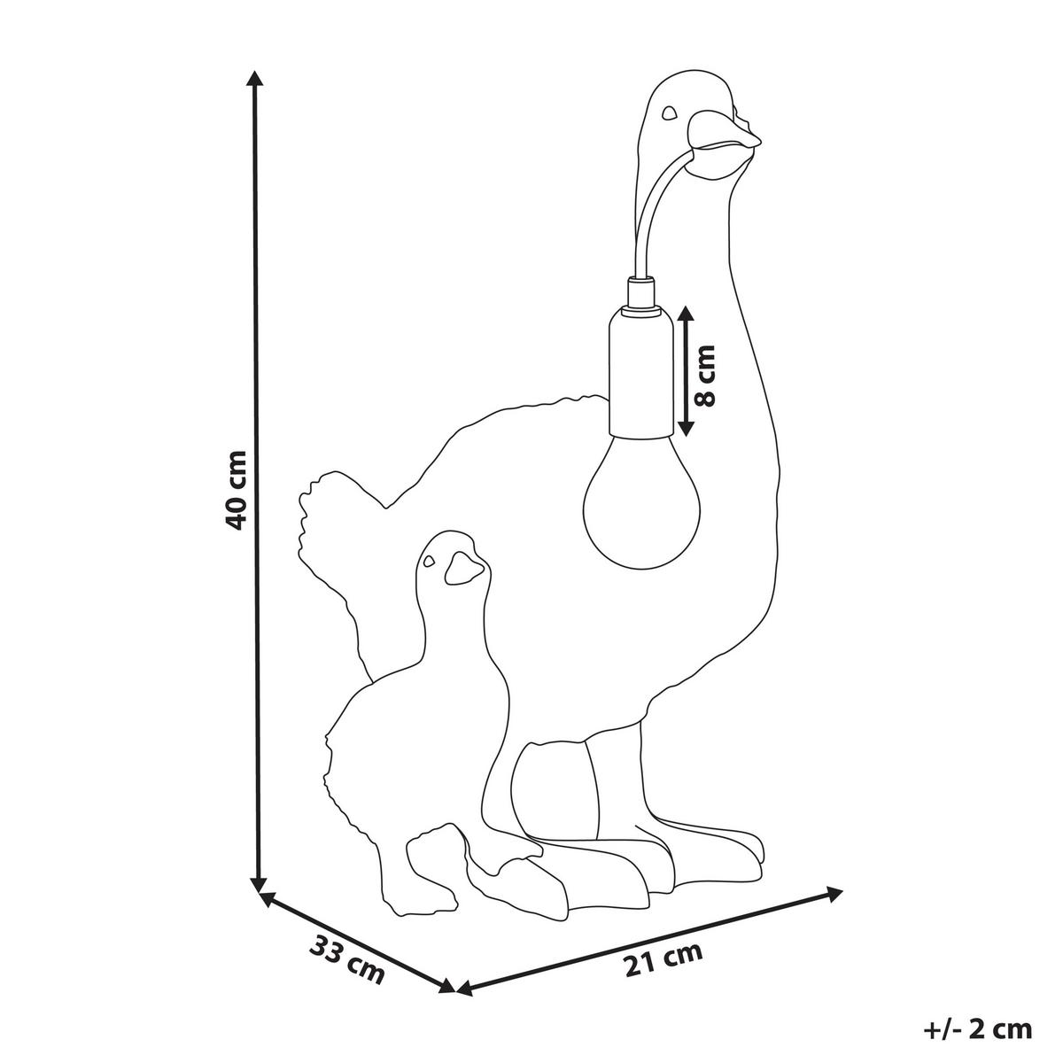 TISCHLAMPE Ente Gold Daffy - Messingfarben/Goldfarben, Kunststoff (33/21/40cm) - Beliani