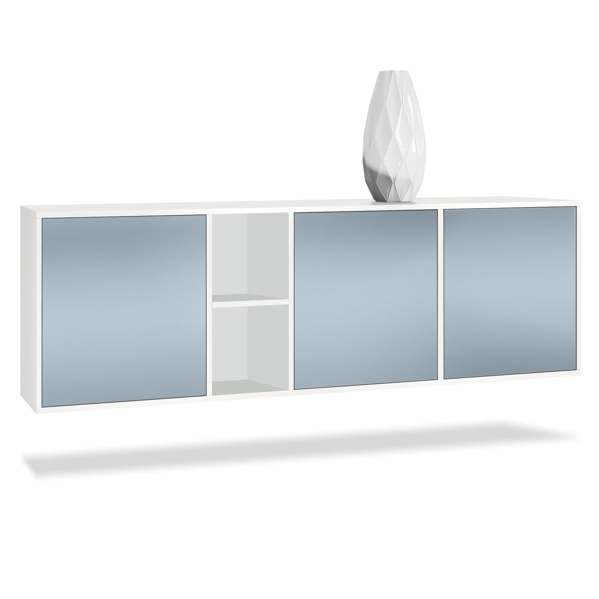 SIDEBOARD Cuba Türen in Denim - Pastellblau, Holzwerkstoff (182/53/35cm) - Vladon
