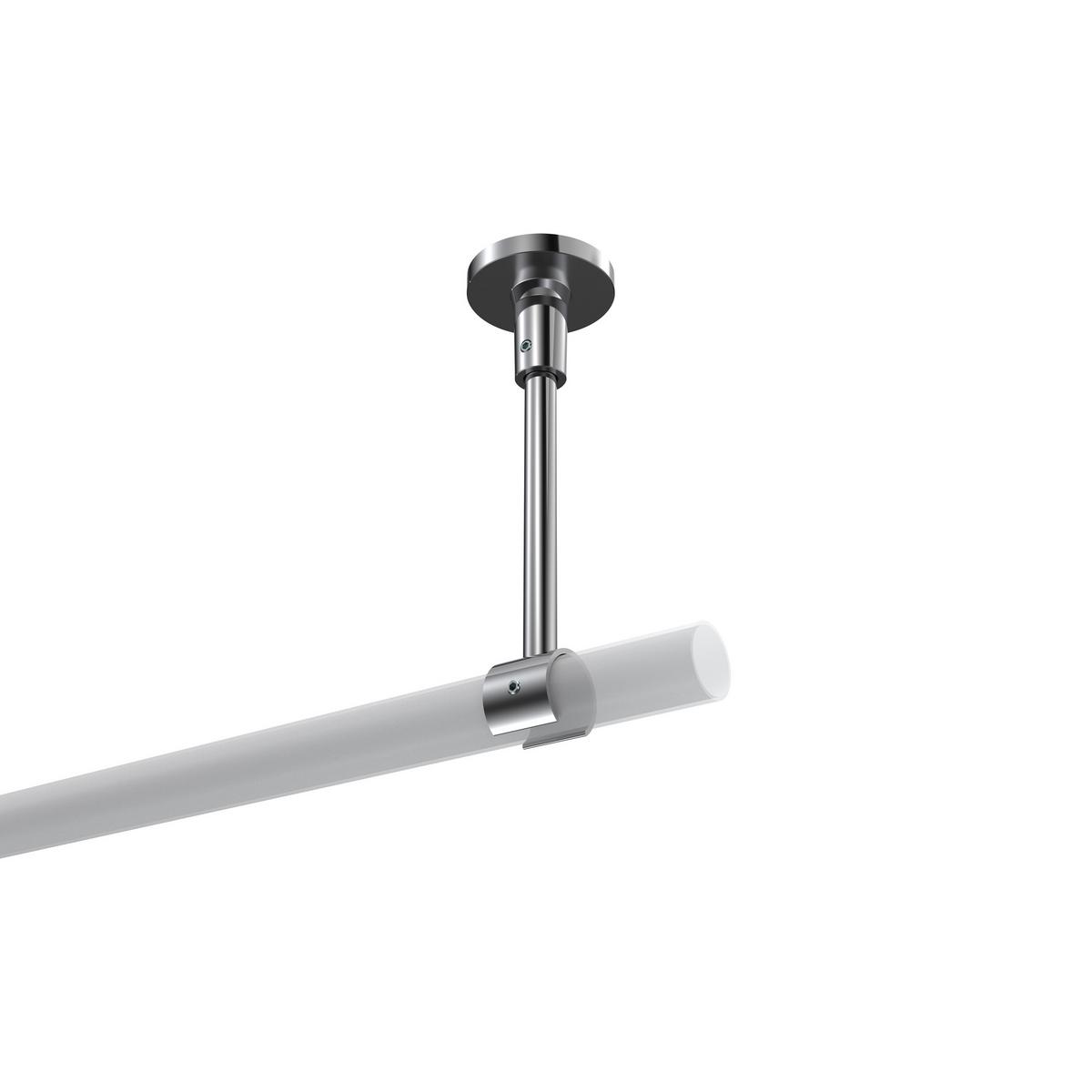 DECKENTRÄGER FÜR GARDINENSTANGEN 20 mm Ø, Sonette 1-läufig, Chrom - Chromfarben, Metall (4.3/14.2/4.3cm) - INTERDECO