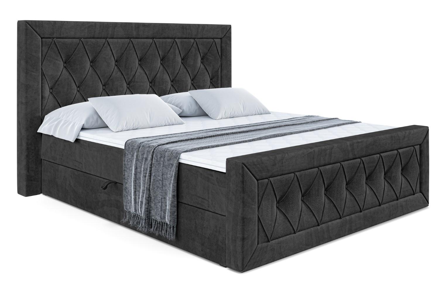 BOXBETT NOEL-Z - 160 x 200 - H3 - Schwarz - Schwarz, Holzwerkstoff (160/200cm) - ALTDECOR