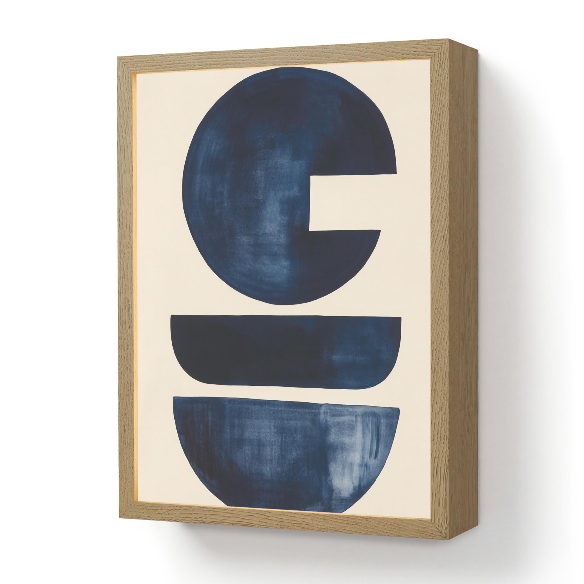 WANDLEUCHTE MIT AKKU Formen - Blau - Abstrakt LED 30x40 cm - Dunkelblau, Holzwerkstoff (30/40/8cm) - OnlyWow