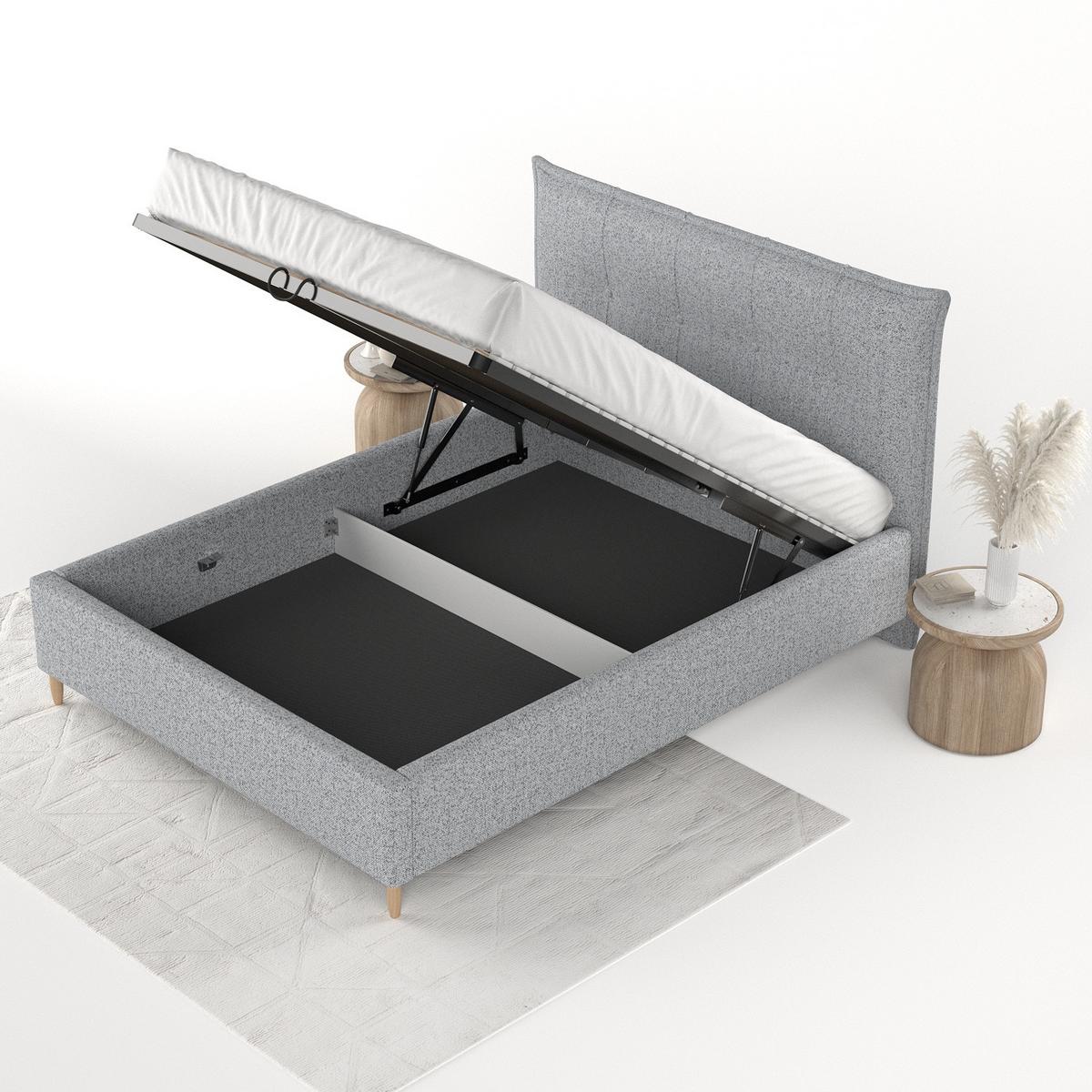 POLSTERBETT Plaza 140/200 cm Grau im Riva Stoff - Naturfarben/Grau, Holz/Holzwerkstoff (140/200cm) - AltaBeds