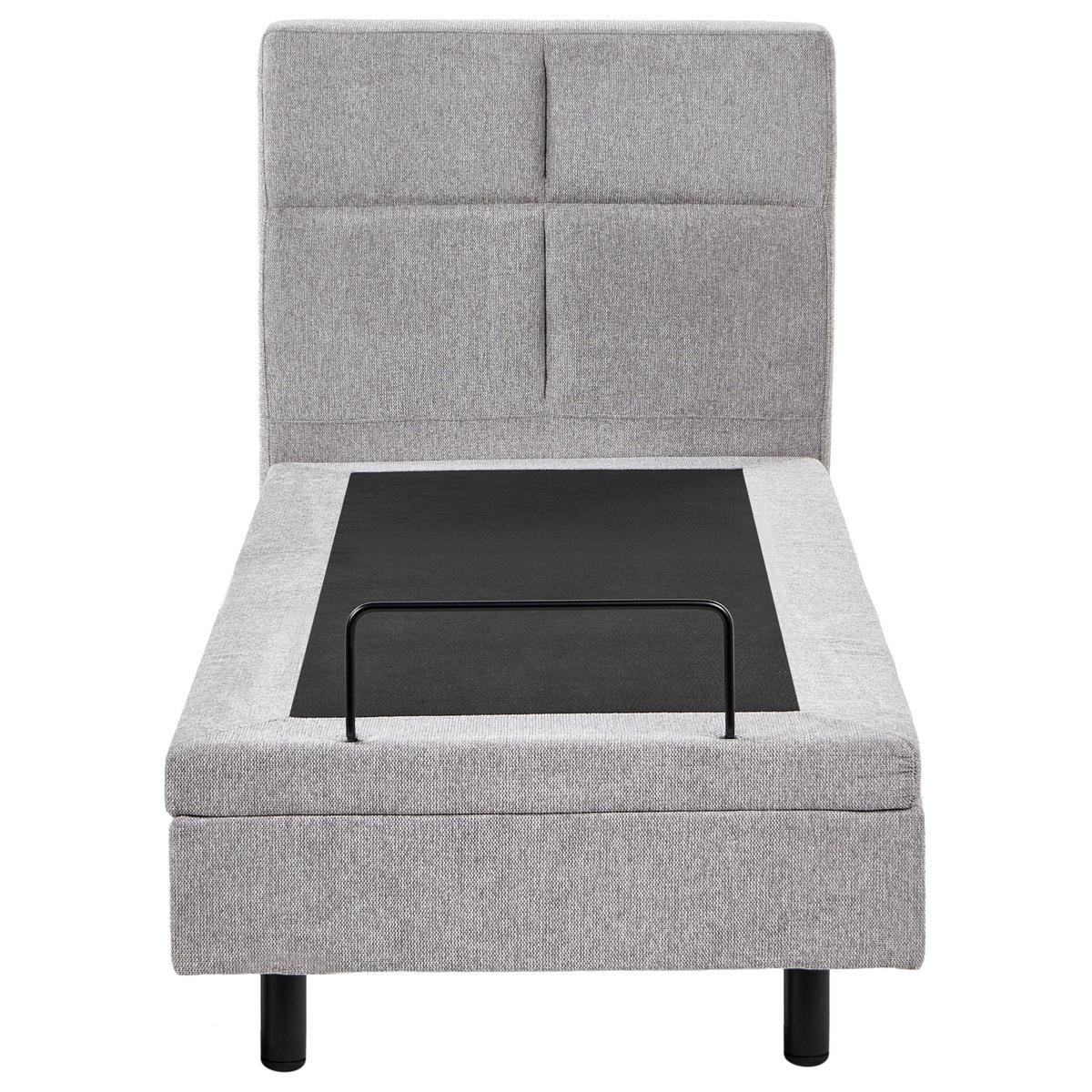 BETT verstellbar 80/200 cm Stoff Hellgrau Viceroy - Hellgrau, Textil (80/200cm) - Beliani