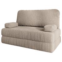 BETTSOFA KESTE aus Schaumstoff Bucle-Stoff Beige Schlaffunktion - Beige, Textil (140/86/60cm) - MASSENO