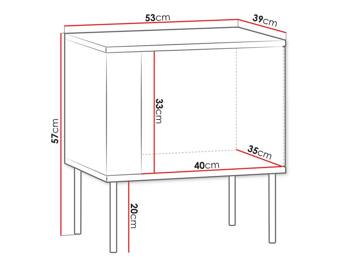 NACHTTISCH 1D 53 Notte 06 - Nussbaumfarben/Schwarz, Holzwerkstoff/Metall (53/57/37cm) - MIRJAN24