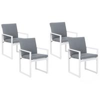 GARTENSTUHL 4er-Set Metall grau Pancole - Grau, Textil (57/87/51cm) - Beliani
