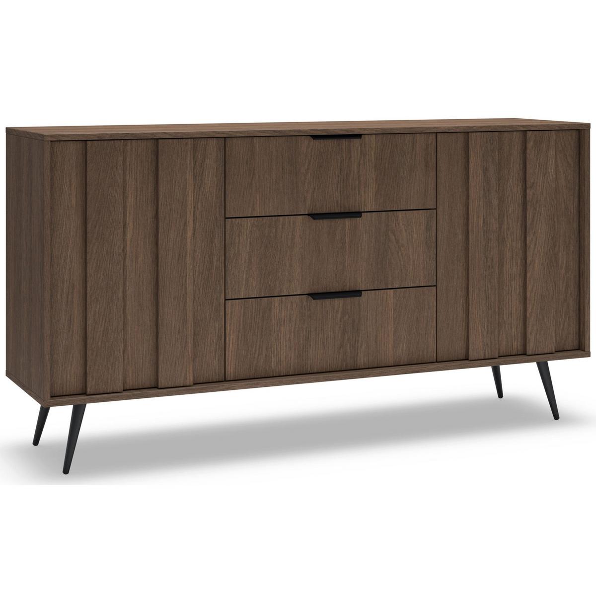 SIDEBOARD Amaro 153 cm - Eichefarben/Schwarz, Holzwerkstoff/Metall (153.5/82.6/40cm) - Selsey