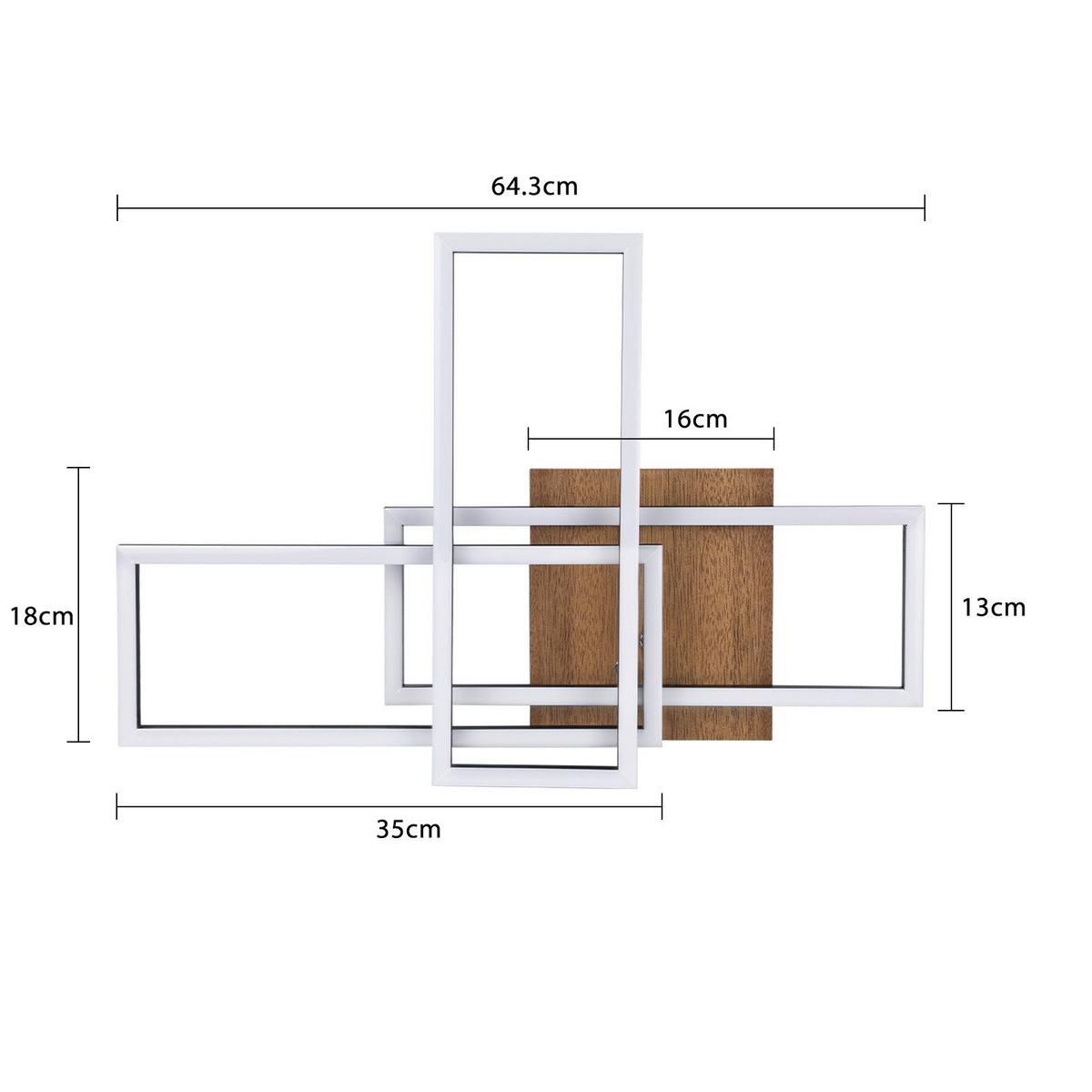 LED-DECKENLEUCHTE Gale 64.3/35/9.5 cm - Schwarz, Metall (64.3/35/9.5cm) - Nettlife