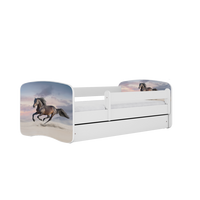 KINDERBETT Pferd im Galopp mit Schublade und Matratze 160/80 - Weiß, Holzwerkstoff (80/160cm) - RAUMHIRSCH FURNITURE