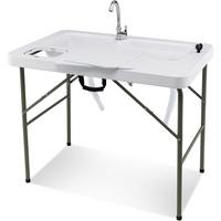 FISCHREINIGUNGSTISCH Weiß - Weiß, Kunststoff (65.5/101.5/107.5cm) - COSTWAY