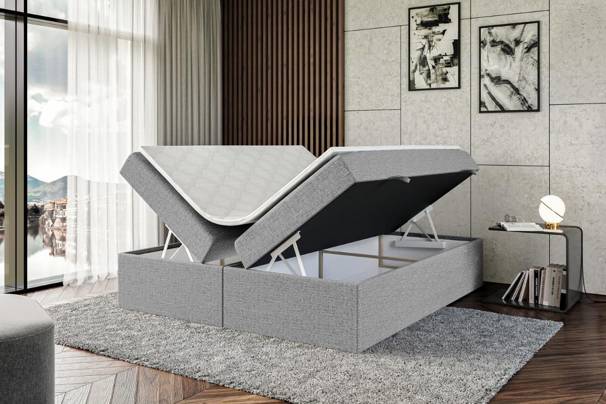 BOXBETT mit H3-Matratze und Lattenrost - MARCE BW - 140x200 Grau - Grau, Holzwerkstoff (140/200cm) - ALTDECOR