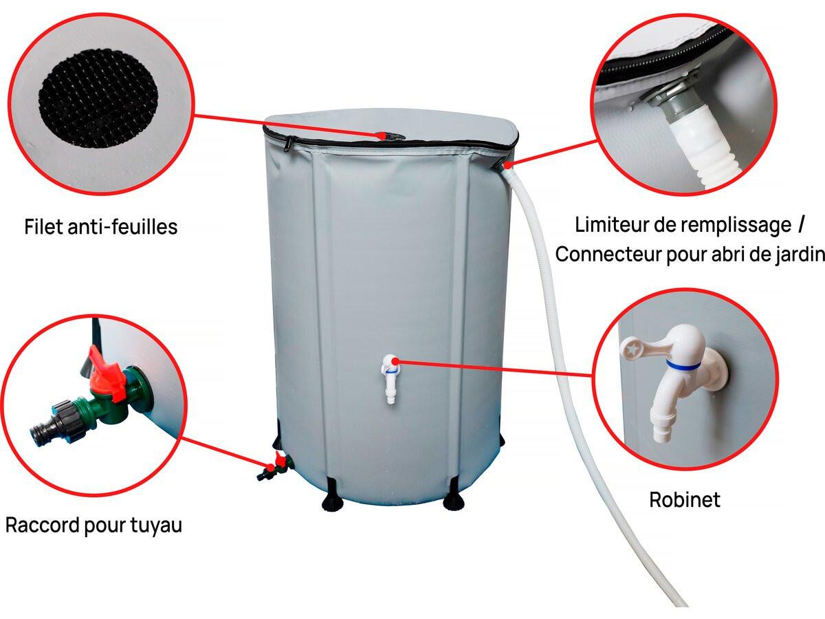 REGENWASSERTANK récupérateur d'eau souple en pvc 250 l - gris - Grau, Kunststoff (60/88/60cm) - Habitat Garten