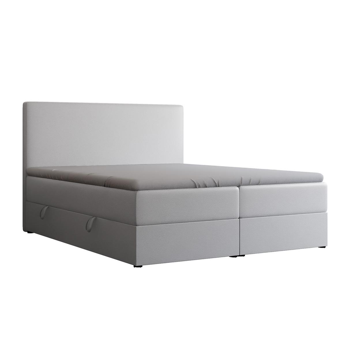 BOXBETT 140x200 cm mit Topper - Weiß, Holzwerkstoff/Textil (140/200cm) - Idohome